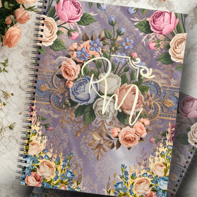 Cuaderno Bloc de notas en espiral de monograma con sabor vi (Subido por el creador)