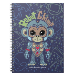 Cuaderno Bloc de notas en espiral de monos robots