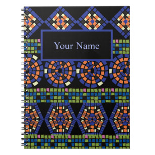 Cuaderno bloc de notas en espiral de mosaico personalizado