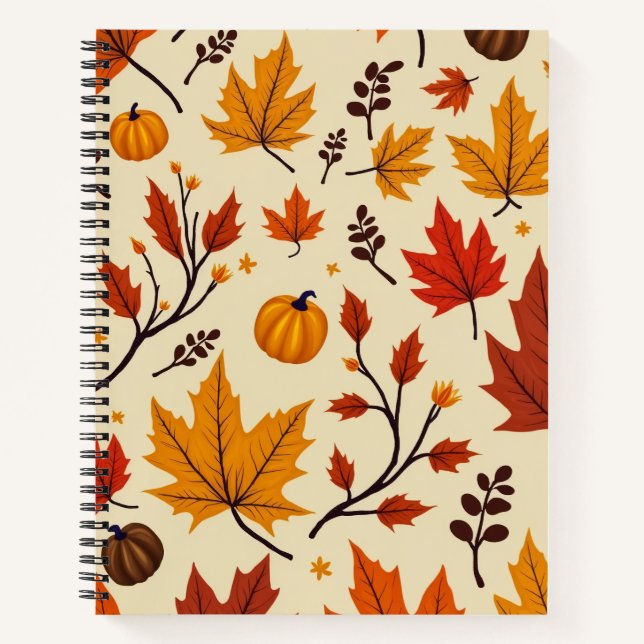 Cuaderno bloc de notas en espiral de otoño (Anverso)