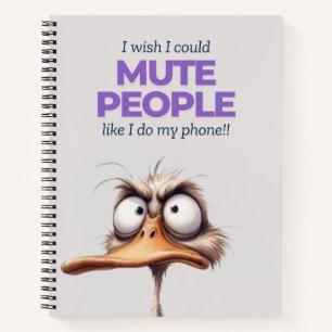 Cuaderno Bloc de notas en espiral de pato morado