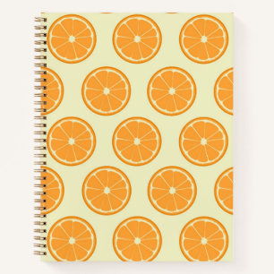 Cuaderno bloc de notas en espiral de patrón de naranja