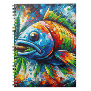 Cuaderno Bloc de notas en espiral de peces coloridos
