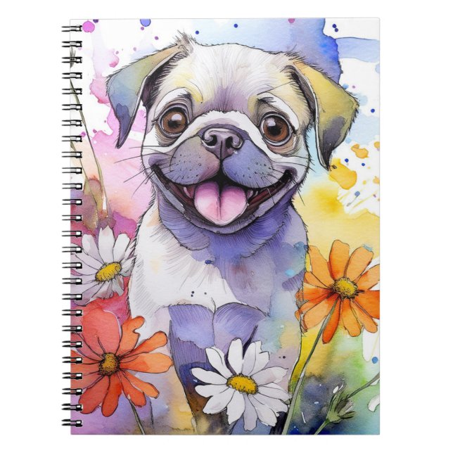 Cuaderno Bloc de notas en espiral de perro (Frente)