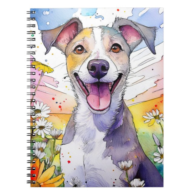Cuaderno Bloc de notas en espiral de perro de Greyhound (Frente)