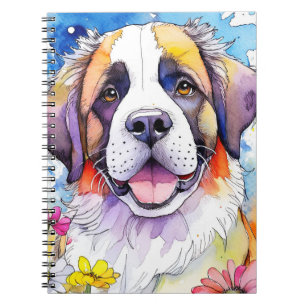 Cuaderno Bloc de notas en espiral de perro de St. Bernard