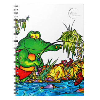 Cuaderno Bloc de notas en espiral de pesca de cocodrilos