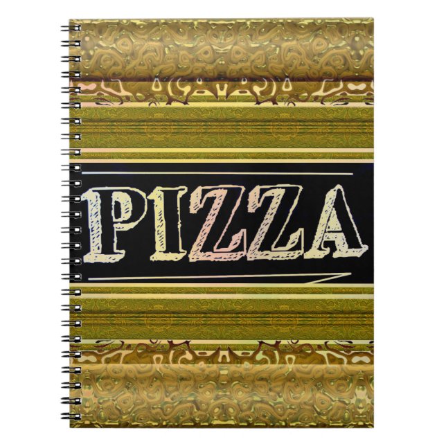 Cuaderno Bloc de notas en espiral de pizza (Frente)