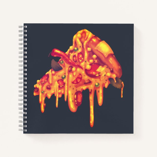 Cuaderno Bloc de notas en espiral de pizzas deliciosas (Anverso)