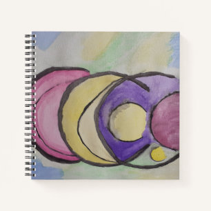 Cuaderno Bloc de notas en espiral de planetas abstractos