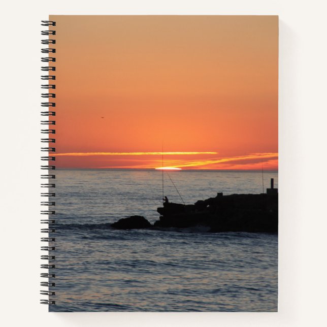 Cuaderno Bloc de notas en espiral de puesta al sol (Anverso)