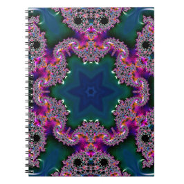 Cuaderno Bloc de notas en espiral de radiación fractal