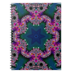 Cuaderno Bloc de notas en espiral de radiación fractal