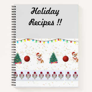 Cuaderno bloc de notas en espiral de recetas de vacaciones