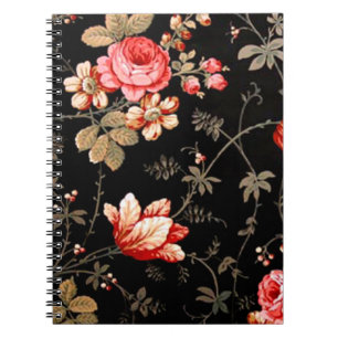 Cuaderno Bloc de notas en espiral de rosas salvajes