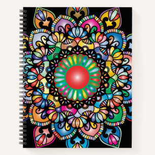 Cuaderno Bloc de notas en espiral de Royalty de patrón flor