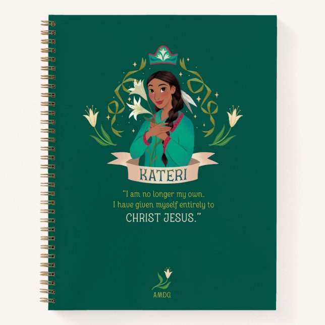 Cuaderno Bloc de notas en espiral de Saint Kateri (Anverso)