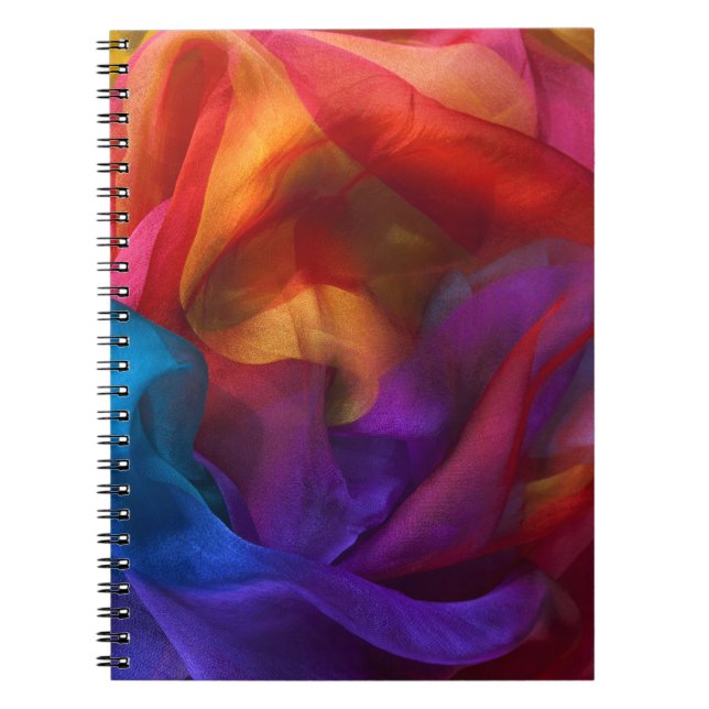 Cuaderno Bloc de notas en espiral de sedas coloridas (Frente)