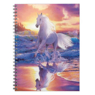 Cuaderno Bloc de notas en espiral de Stallion blanco