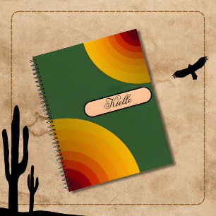 Cuaderno bloc de notas en espiral de Sunset Retro