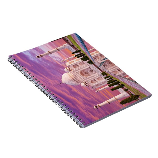 Cuaderno Bloc de notas en espiral de Taj Mahal (Lado Derecho)