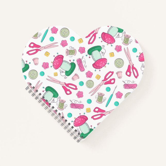 Cuaderno Bloc de notas en espiral de tiempo de costura (Anverso)