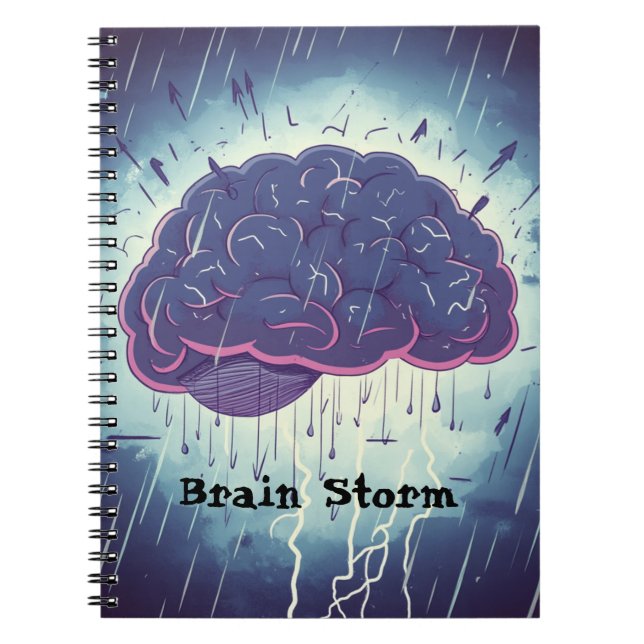 Cuaderno Bloc de notas en espiral de tormentas cerebrales (Frente)