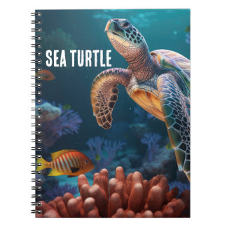 Cuaderno Bloc de notas en espiral de tortuga marina