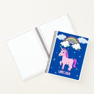 Cuaderno bloc de notas en espiral de unicornio