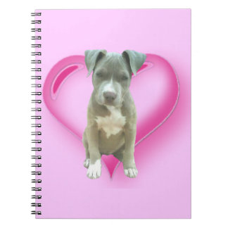 Cuaderno Bloc de notas en espiral de Valentines Pitbull