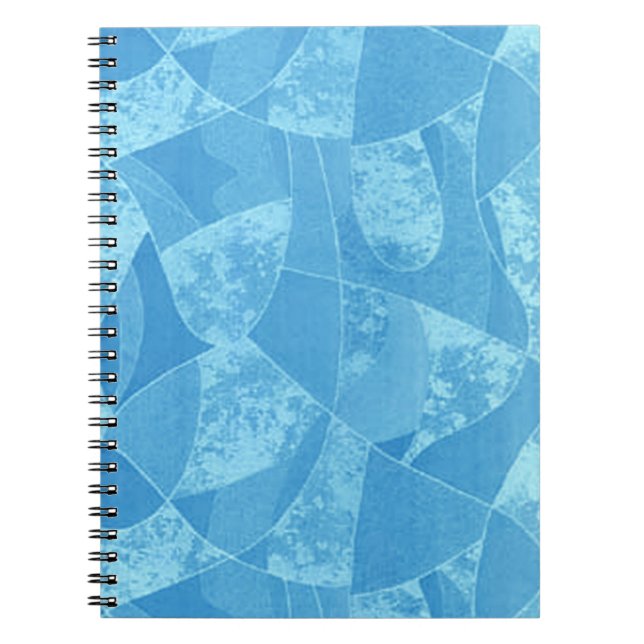 Cuaderno Bloc de notas en espiral de vidrio azul (Frente)