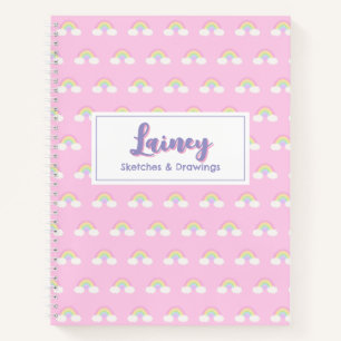 Cuaderno Bloc de notas en espiral del arcoiris pastel