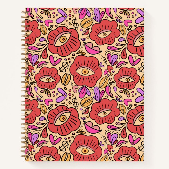 Cuaderno Bloc de notas en espiral del manifiesto de los ojo (Anverso)