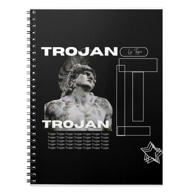 Cuaderno Bloc de notas en espiral fuerte de troyano (Frente)