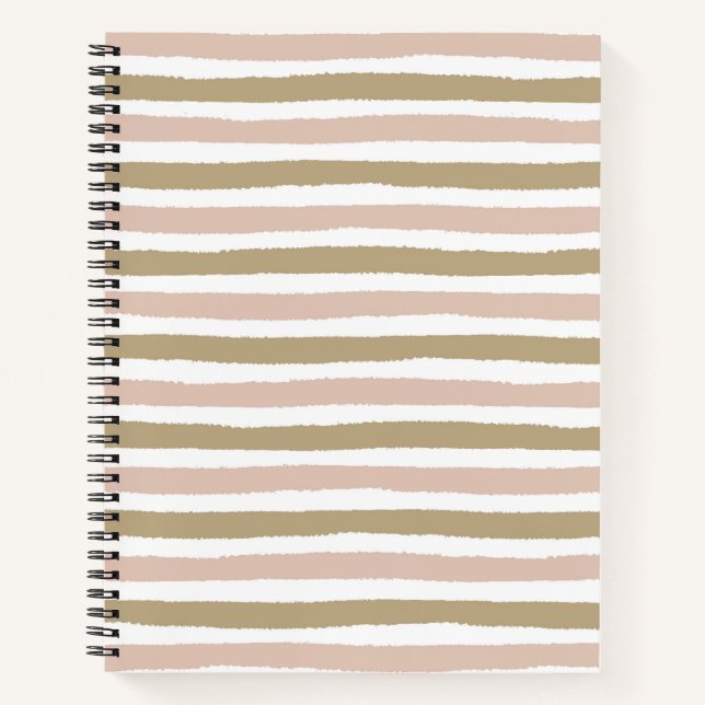 Cuaderno Bloc de notas en espiral horizontal a rayas (Anverso)