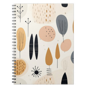 Cuaderno bloc de notas en espiral minimalista estilo Boho