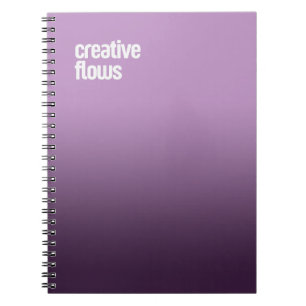 Cuaderno Bloc de notas en espiral morado - Diario "flujos c