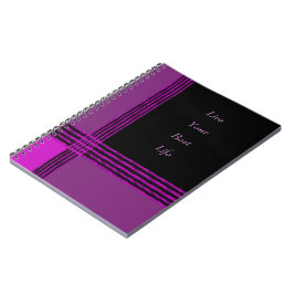 Cuaderno Bloc de notas en espiral morado y negro