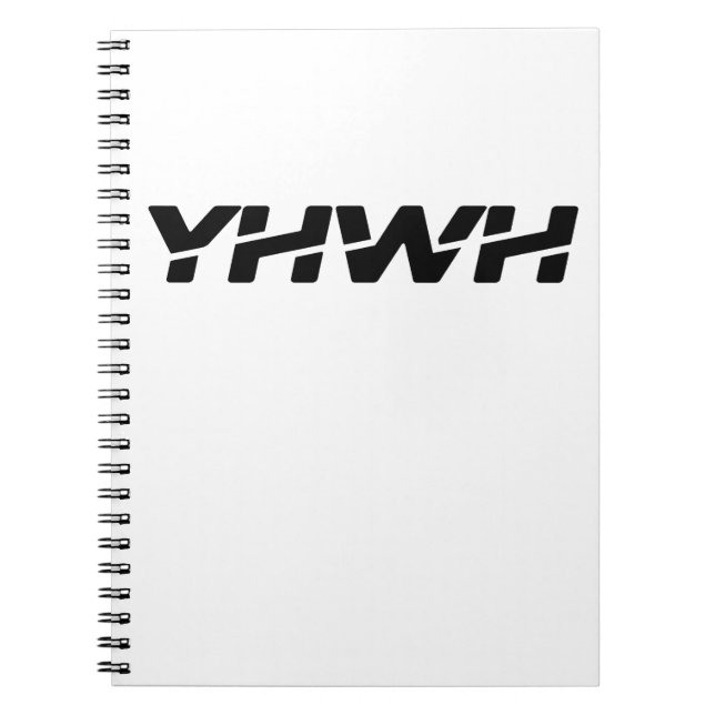 Cuaderno Bloc de notas en espiral negra de Yahweh (Frente)