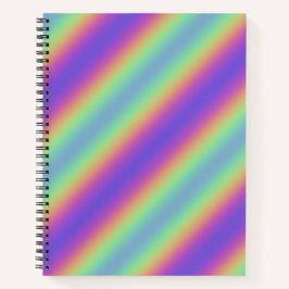 Cuaderno Bloc de notas en espiral Neon Glow Rainbow Stripe
