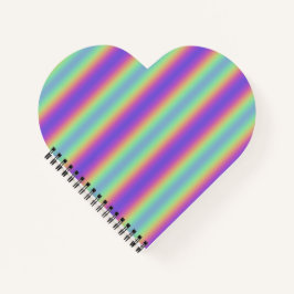 Cuaderno Bloc de notas en espiral Neon Glow Rainbow Stripe