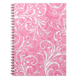 Cuaderno Bloc de notas en espiral ornamental rosa