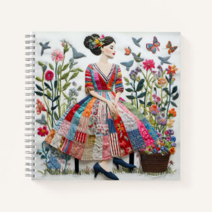 Cuaderno Bloc de notas en espiral para mujeres de flores