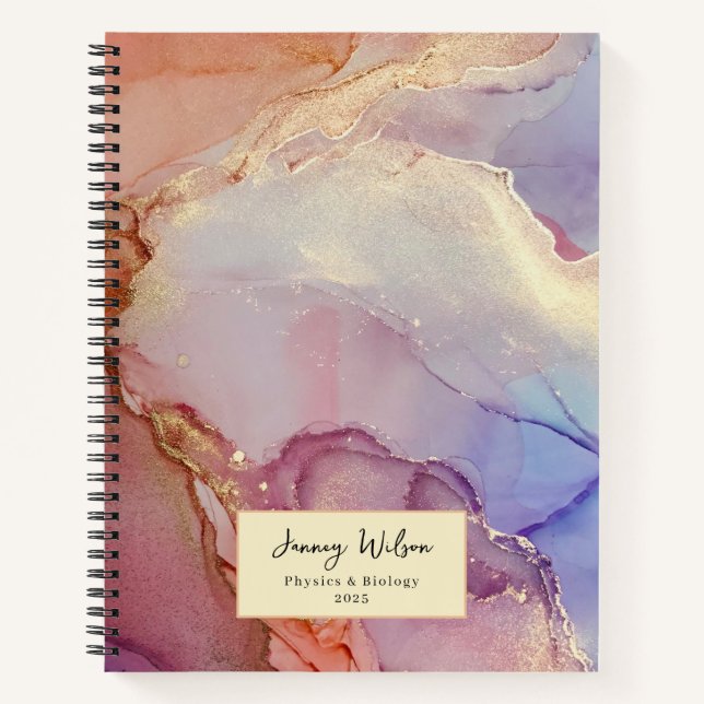 Cuaderno Bloc de notas en espiral para temas de universidad (Anverso)