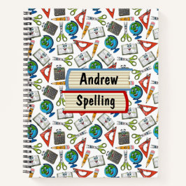 Cuaderno Bloc de notas en espiral personalizado de la escue