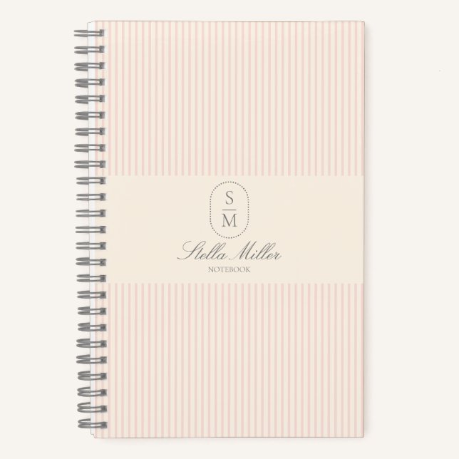 Cuaderno Bloc de notas en espiral rayado rosado de estilo f (Anverso)