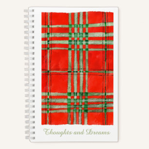 Cuaderno Bloc de notas en espiral RED SCOTT TARTAN 5.5x8.5
