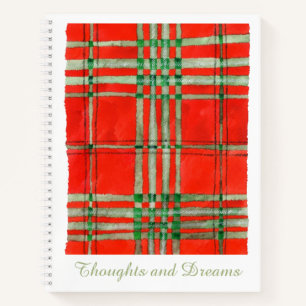 Cuaderno Bloc de notas en espiral RED SCOTT TARTAN 8.5x11