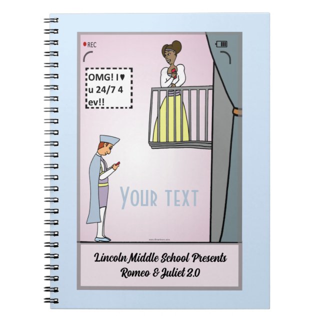 Cuaderno Bloc de notas en espiral Romeo y Julieta 2.0 (Frente)