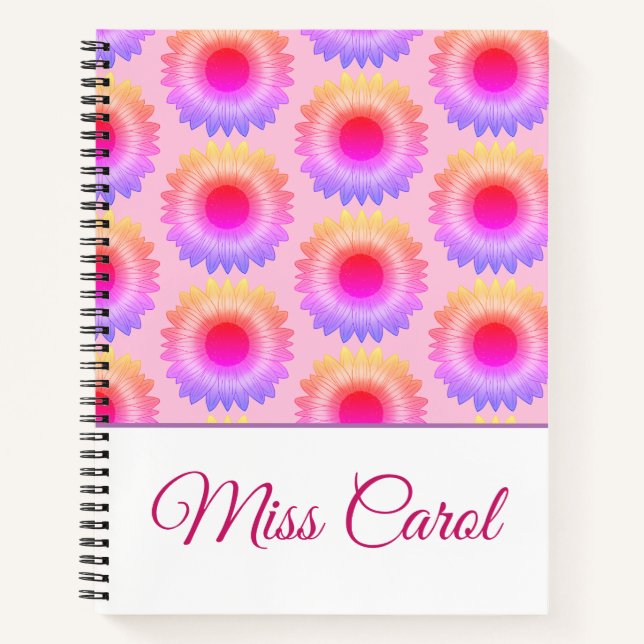 Cuaderno Bloc de notas en espiral rosa (Anverso)